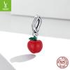 Epoxy Red Apple Diy Pendant, Fashionable Retro Fruit 925 Silver Beaded Accessories Scc1913