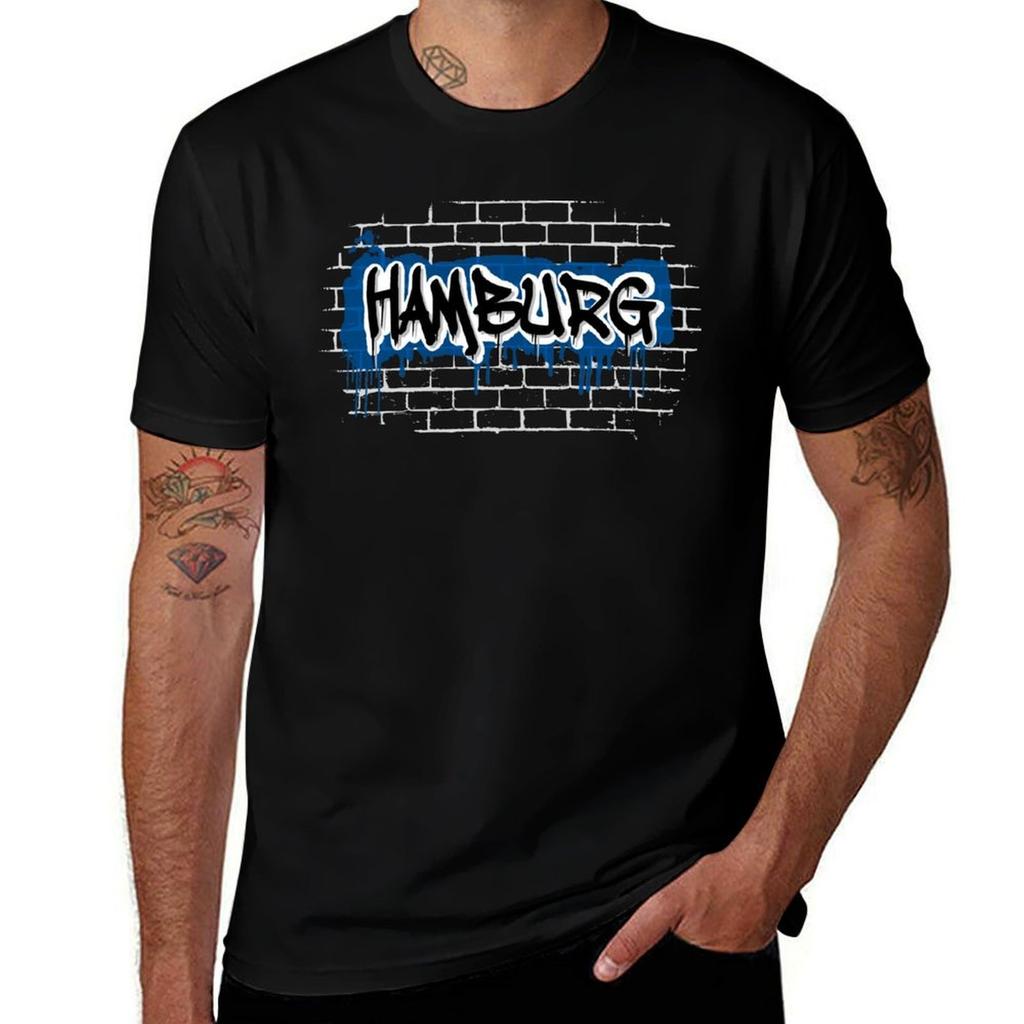 T-shirt Graffiti Hambourg Décontracté Manches Courtes