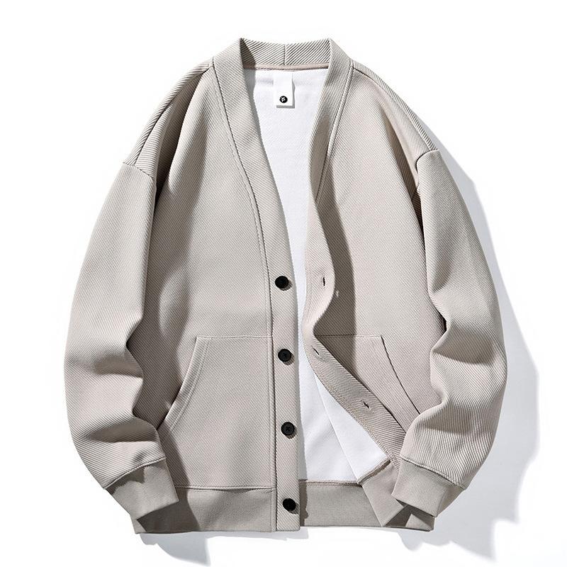 Pánský svetr kardigan Jarní a podzimní trendový kabát Ležérní pánské volné oblečení ve stylu Hongkongu