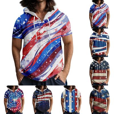 T-shirt décontracté à manches courtes et col ouvert pour homme
