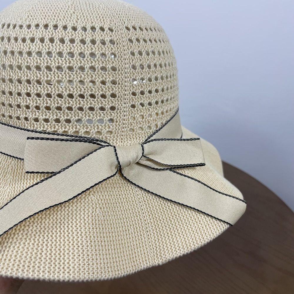 UV Protection Panama Hat Bowknot Fishermen Cap New Visor Hat  Summer