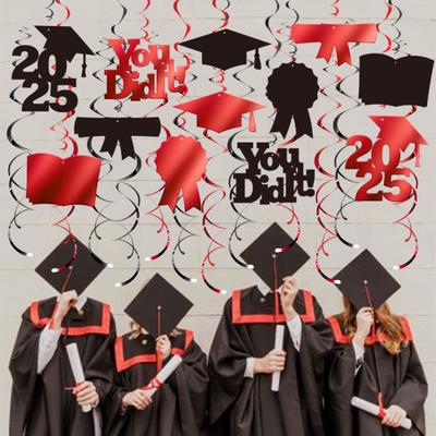 Dekoracje wiszące na przyjęcie ukończenia szkoły Klasa 2025 Gratulacje Materiały dla absolwentów na sufit w klasie Wystrój domu