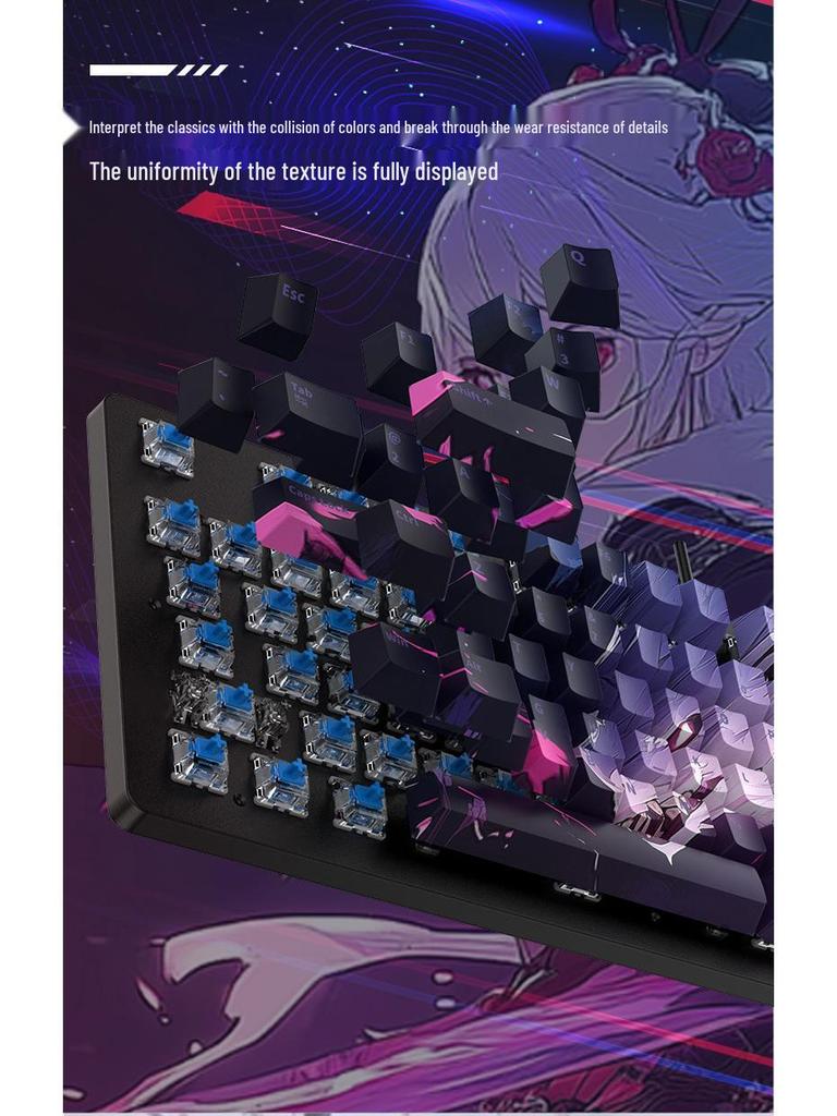 Silent Blue Switch Gaming Mechanical Keyboard - High-Performance Esports & Office Use, Stylish, Cost-Effective