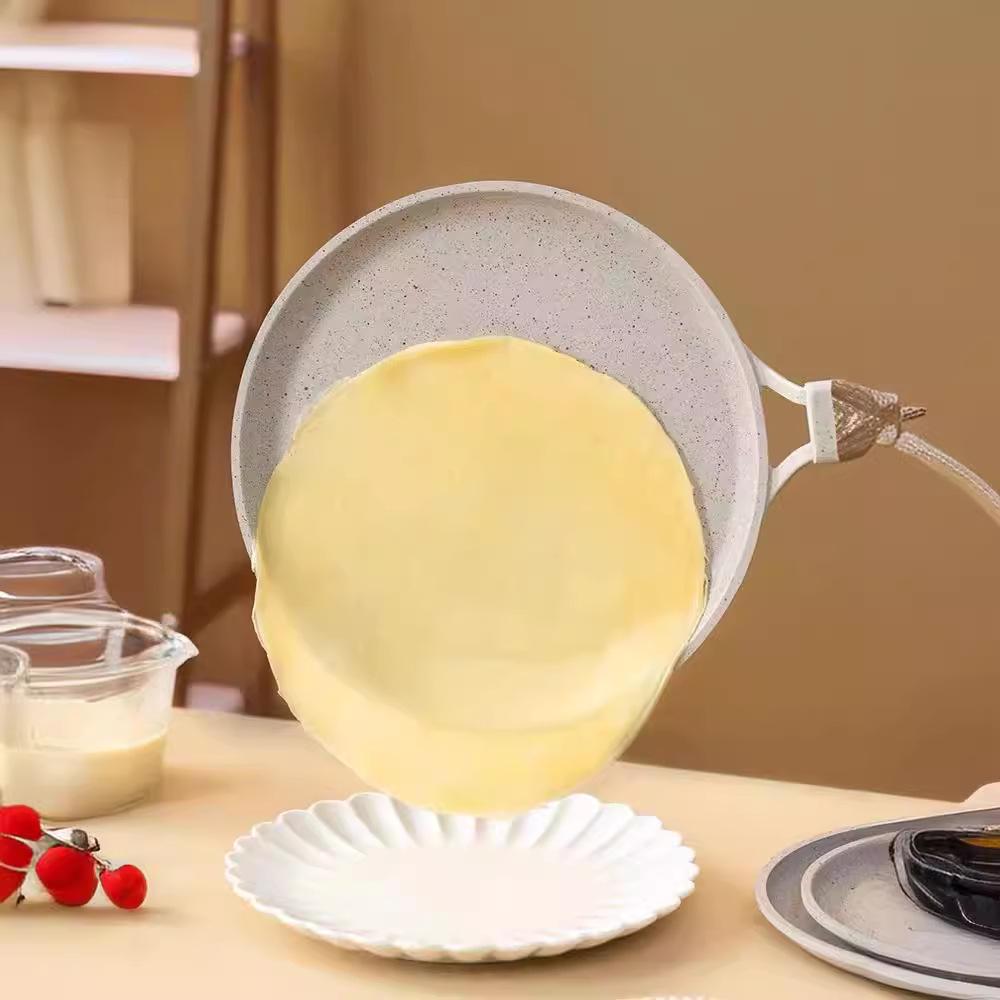 Induction-Compatible Non-Stick Crepe and Frying Pan with Maifan Stone Surface