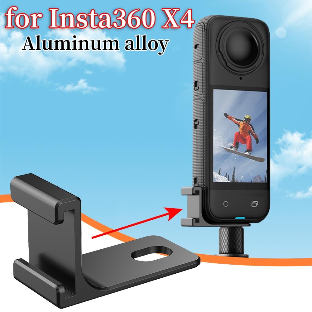 Microphone Expansion Bracket Aluminum Alloy Mic Adapter Mount Bracket External Microphone Holder for Insta360 X4 Accessories