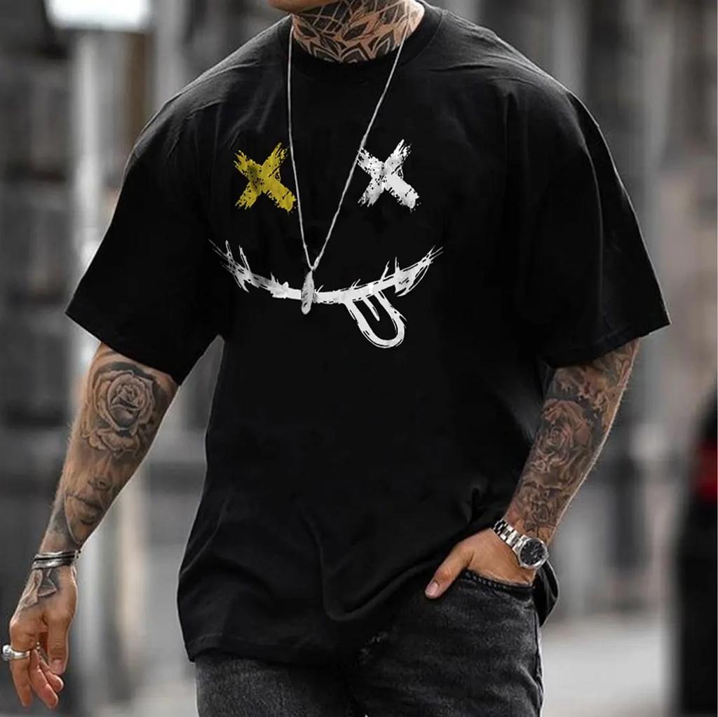 2024 Loose Men T Shirt Weird 3D Print Tshirt Short Sleeve Quick Dry Material Polyester Elastic T-shirt Hipster Tee Shirt Cool