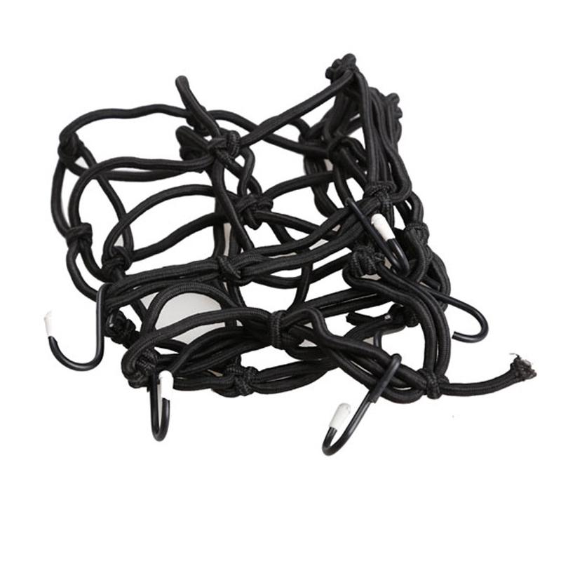 Neue Motorrad Fahrradhelm Tasche 6 Haken Halten Fest Tankgepäck Netz Gewebe Bungee Schwarz