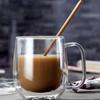 250/350ml Double-layer Transparent Glass Coffee Cup with Handle Glass Coffee Mug Heat-resistant Espresso Cup Tea Drink Cups