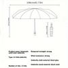 2-3 men's umbrella for wind resistance rain-proof large size 24K 106cm diameter sunny umbrella folding full-automatic umbrella