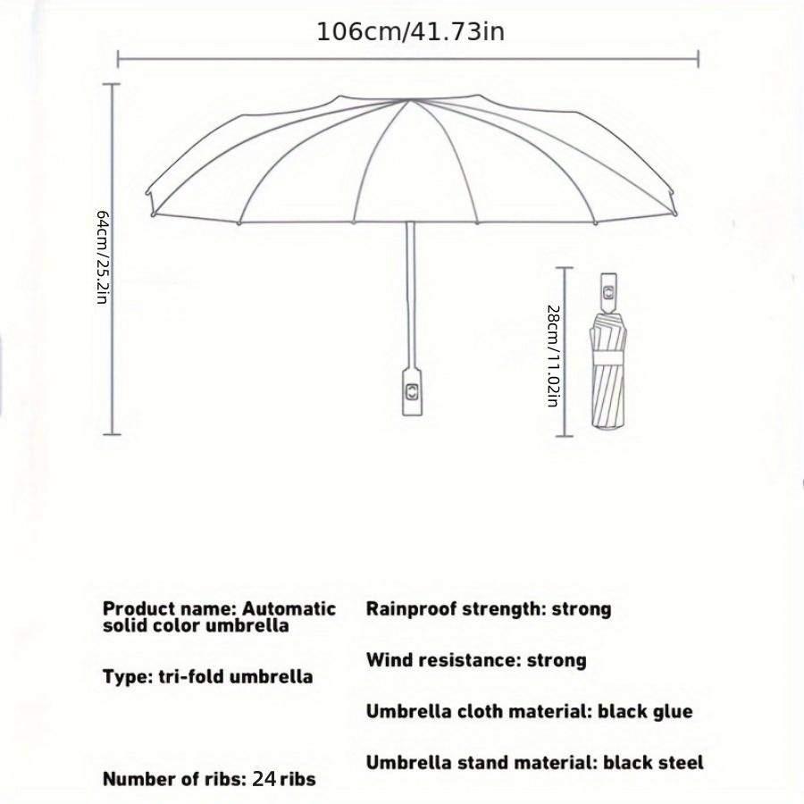 2-3 men's umbrella for wind resistance rain-proof large size 24K 106cm diameter sunny umbrella folding full-automatic umbrella