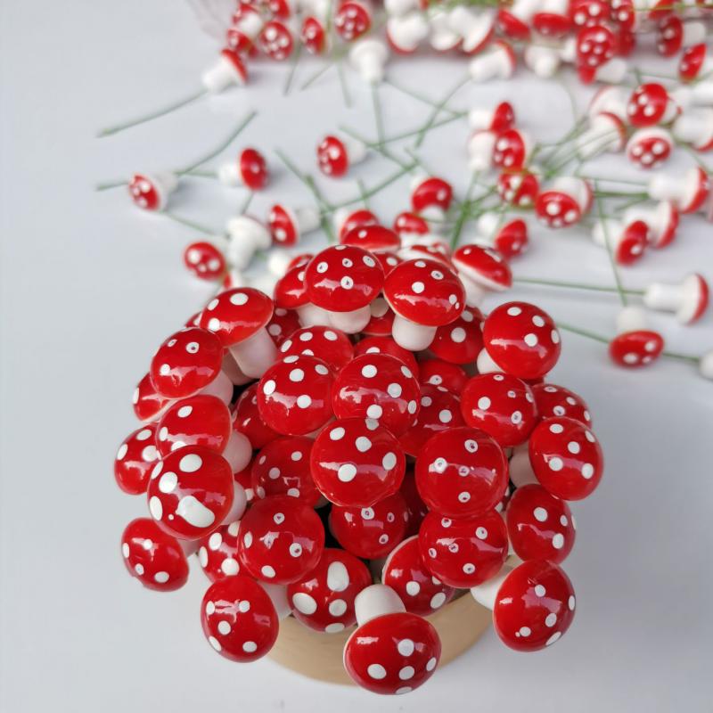 20PCS Colorful Artificial Mini Mushroom Model Fairy Garden Plant Action Figure Craft Decor for DIY Micro Decorations Supplies