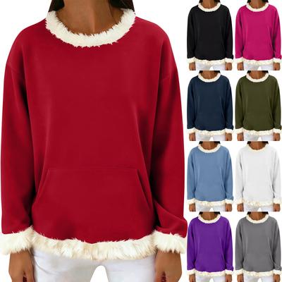 Women's Casual Solid Color Long-Sleeved Hoodless Sweatshirt