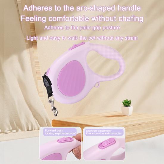 Retractable Dog Leash 16Ft Heavy Duty Nylon Rope Tangle-free Pet Leash Reflective Dog Leash with Handle One Button Control for Small Medium Dogs Walks