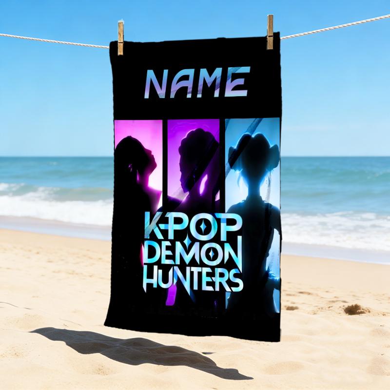 Personalized Name Fantasy Sisters Stylish Digital Printing Beach Towel Quick‑Drying Absorbent Blanket for Beach Pool Gym Travel