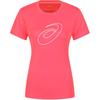 Asics Maglia Girocollo con Logo Stampato a Maniche Corte Top da Donna Rosa Fluorescente 2012C841-700