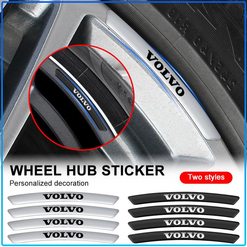 Aluminum Car Wheel Hub Badge Tire Rim Stickers Decoration Accessories Emblem For Volvo 240 C70 S40 S50 S60 S70 S80 S90 V40 V50 V60 V90 XC40 XC60 XC90