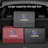 Tire Valve Cap Car Car Trunk Organizer Leather Box Multiuse Tools Large Capacity Storage Bag Folding For Volvo V60 XC60 S60 V50