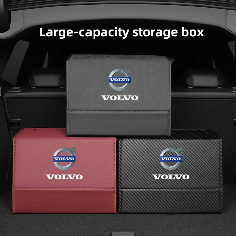 Tire Valve Cap Car Car Trunk Organizer Leather Box Multiuse Tools Large Capacity Storage Bag Folding For Volvo V60 XC60 S60 V50