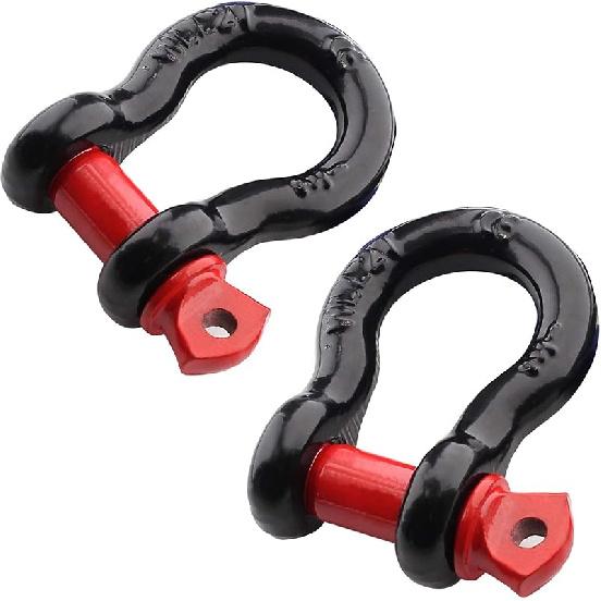 2Pcs 5/8 Inch D Ring Shackle, D Shackle Rugged 19.5 Ton(42990 Lbs) Maximum Break Strength, 3.25 Ton (7165 Lbs) Capacity (Pack Of 2)