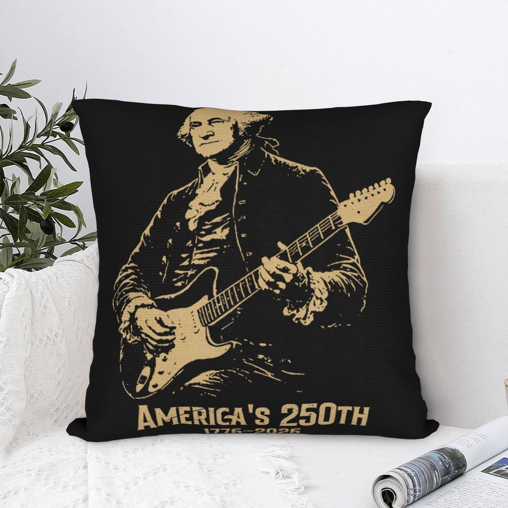 Pillow Case George Washington Playing Guitar th July th Anniversary Pillow Cover For Sofa Home Decoration Pillowcases