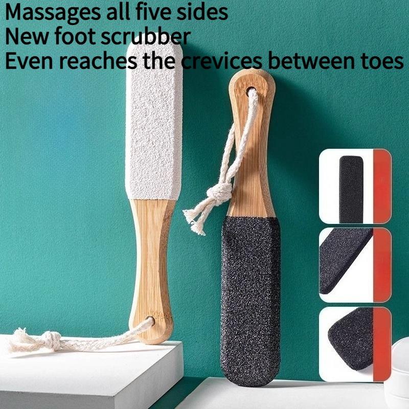 1PC silicon carbide dermabrasion foot file to remove dead skin foot grinder wooden handle convenient multi-faceted callus foot care tool