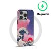 The Big Wave Of Kanagawa Phone Case Magnetic For IPhone 16 15 14 13 12 11 Pro Max X XR XSMax 7 8 Plus Glossy Film Hard PC Cover