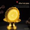 Gouden Serie Plastic Fruitschaal & Offer Set: Keramieklook met Offerbord, Kopje, Kom, Wijnkan, Theepot en Eetstokjes.