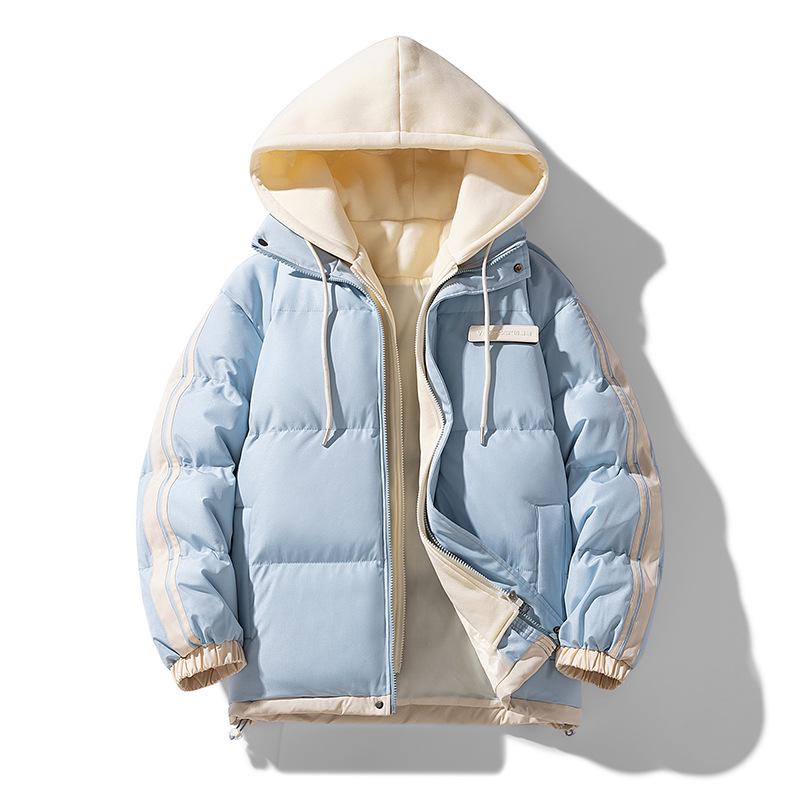 

Sporty Unisex Two-Piece Down Jacket: Thick, Warm, Hooded, Cotton Coat for Autumn/Winter XL небесно-голубой