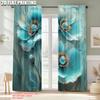2pcs   Curtain Popular 2D print Blue Turquoise Floral Mandala Durable Polyester (without rod) Decorations For Home Ldeal for