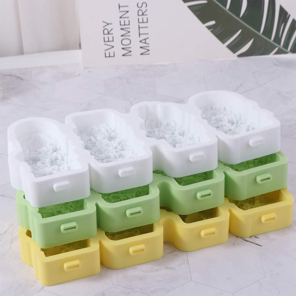 Food Grade Carved Flower Popsicle Mold Silicone Popsicles Maker Flower Ice Cream Molds for Home