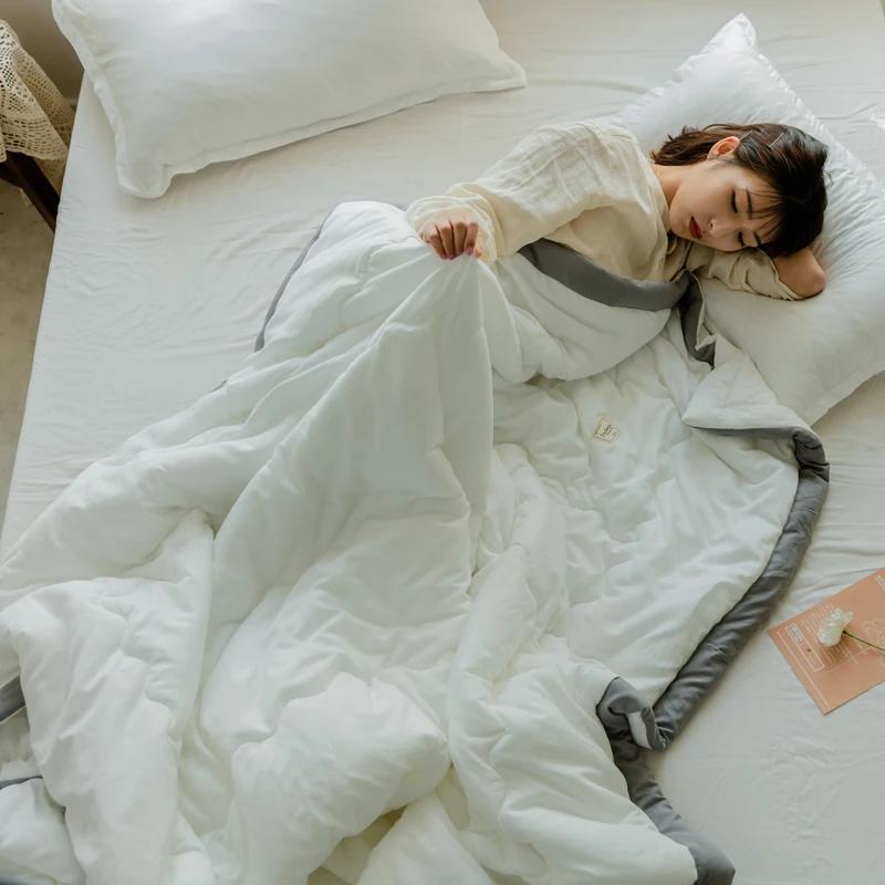 Home Lightweight Cooled Summer Quilt With Cooling Fabric Double Sides Cooling Blanket For Bed Silky Air Condition Comforter