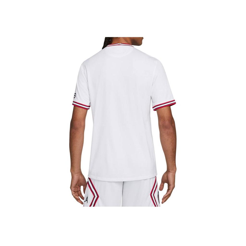 Jordan PSG Fan Edition 21-22 Saison Kurzarm Viertes Auswärtstrikot Herren Tops Weiß DH7471-101