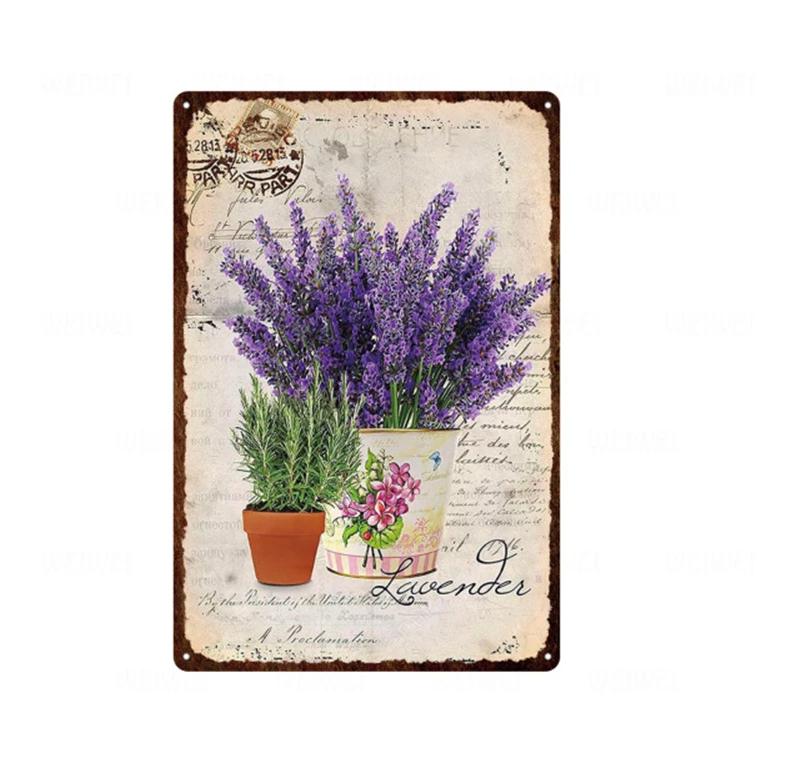 Flower Vintage Shabby Metal Tin Sign Artistic Tin Painting Indoor Home Living Room Decor Pin Up Man Cave Wall Sticker Tin Pla