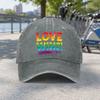 Rainbow Love Wins Unisex Baseball Cap Duckbill Hat With Hook Loop Closure Lightweight Washed Cap