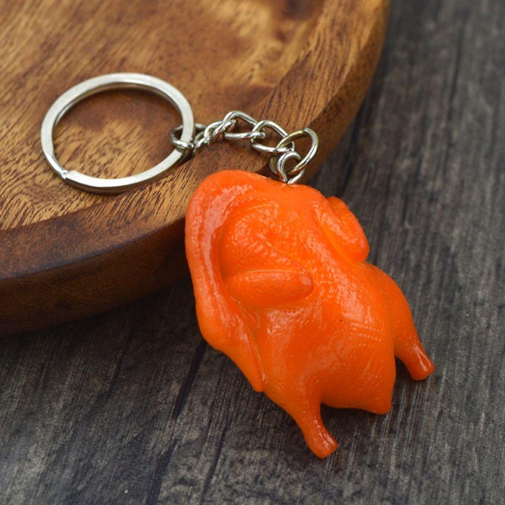 Gift Funny Roasted Chicken Key Holder Luxury Exquisite Simulation Food Keychain Fake Braised Pork Fashion Bag Hanging Pendant