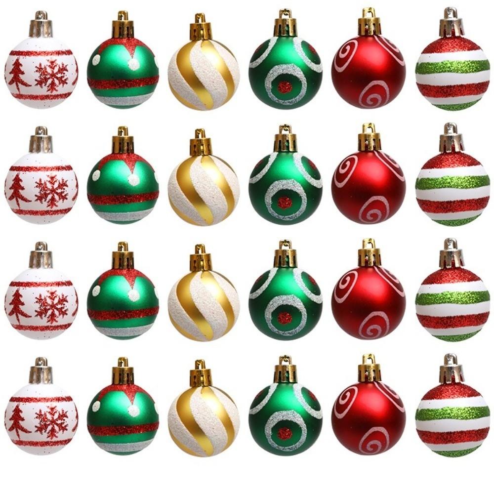 12Pcs 4cm Christmas Ball Set Painted Xmas Ornament Ball Creative Xmas Tree Hanging Pendant