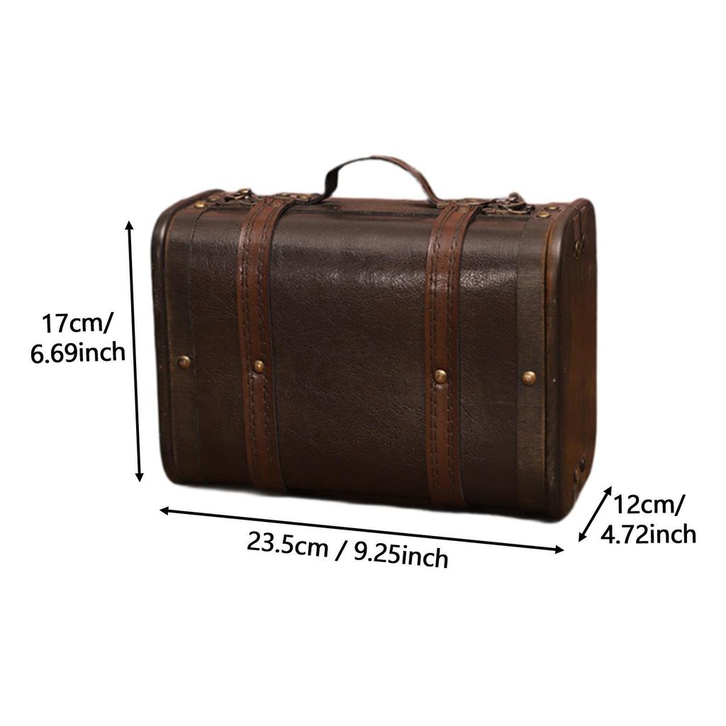 Wooden Vintage Style Suitcase Decor Old Fashioned Storage Chest for Wedding