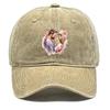 Couples Print Adjustable Sun Hat, Love Trucker Hat Inelastic Non-Stretch Fabric Cotton Cozy Snapback Baseball Cap