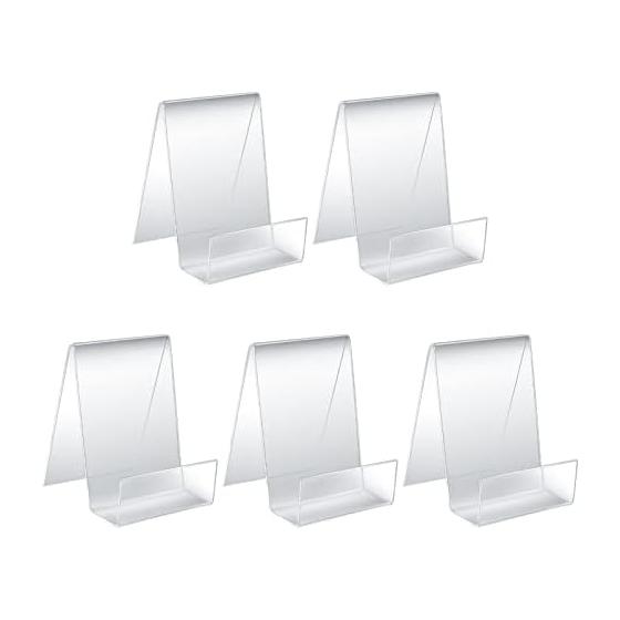 Acrylic Stand Display, Acrylic Display Easel with Ledge, Book Stand, Clear Acrylic Book Stand, Card Stand, Card Holder for Displaying Photos, Books,