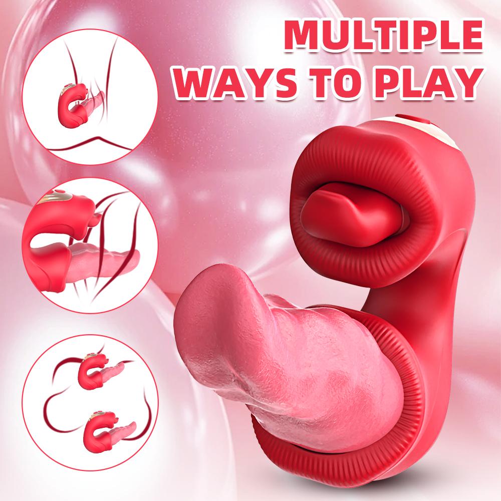 App Remote Control Tongue Licking Vibrator Double Tongue Female Masturbator Vaginal Massage Anal Masturbation Breast Teasing Sex Toys Adult Products