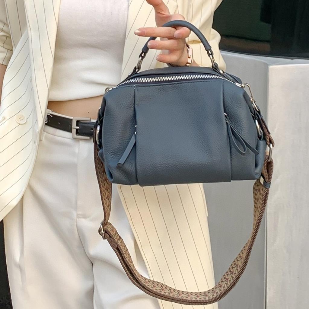 Women's Leather Bag Korean Crossbody Bag Fashionable Solid Color Shoulder Bag Handbag Soft Leather Bag