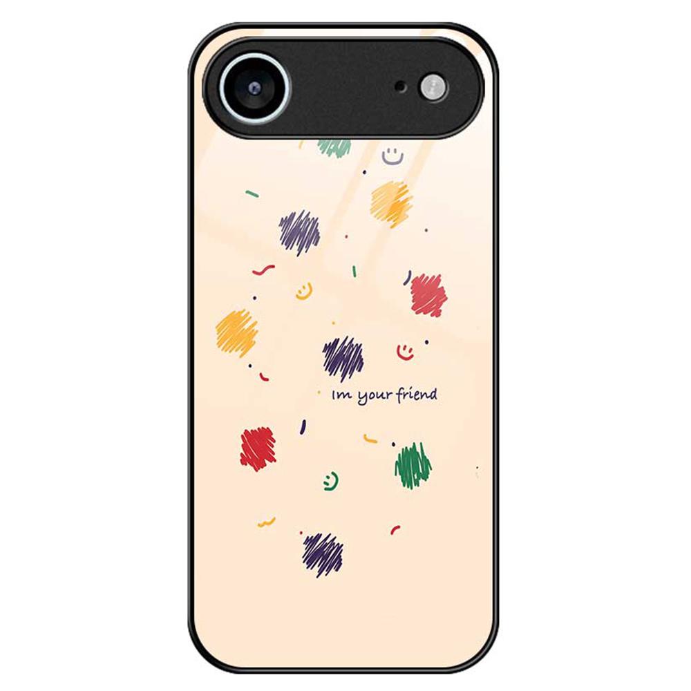 For iPhone 17 Air Case PC TPU Tempered Glass Pattern Printing Phone Back Cover