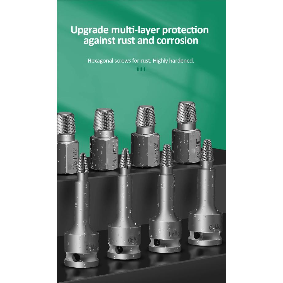 Universal Damaged Screw Extractor Easy Out Bolt Extractor Set Bolt Stud Remover Tool Drill Set Broken Speed Out Bolt Extractor