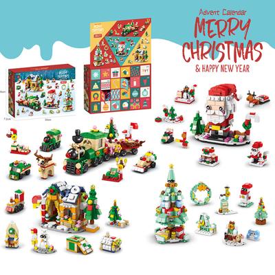 Weihnachtsbausteine Set Box Kinderspielzeug 24 Tage Weihnachten Adventskalender Steine DIY Bausatz Geschenk für Kinder ab 6 Jahren