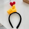Hand Heart Funny Gesture Headband Plush Cosplay Hair Hoop Sweet Plush Hairband  Photo Pros