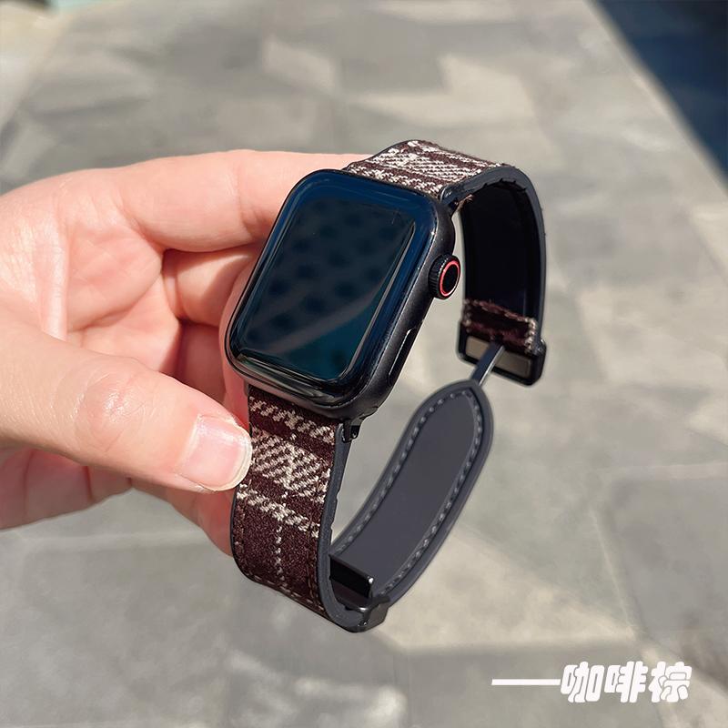Watchband Silicone+ Woolen Woolen Fabric Strap For Apple Watch Band 49mm 44mm 45mm 42mm 40mm Accessories Bracelet for iWatch Ultra Series