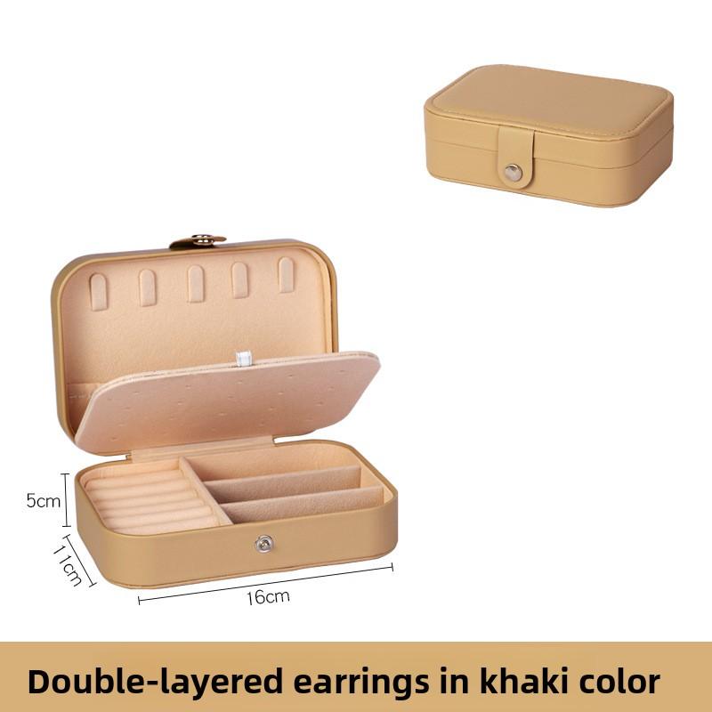 Portable Travel Girl Jewelry Storage Box, Necklace, Ring and Earring Storage Box, Double-layer Home Accessory Box, Jewelry Box