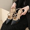 women's shoes sandals Summer luxury Brand Woman 2024 trend Ankle Strap Sexy Party Classic Rivets High Heels Ladies Shoes women