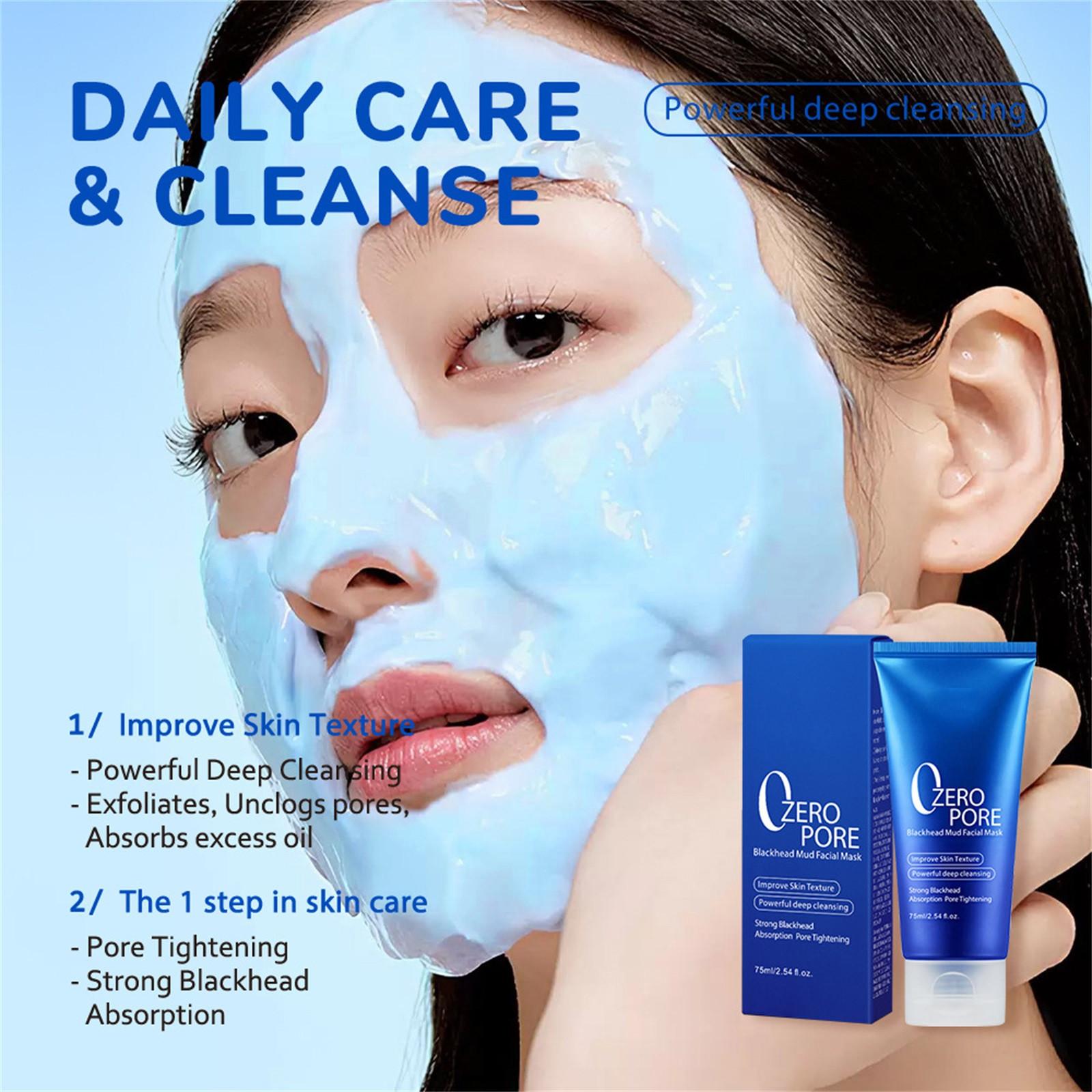 

Blue Pore Cleansing Mud Mask 75ml Blackhead Removal Mask With Brush One Size