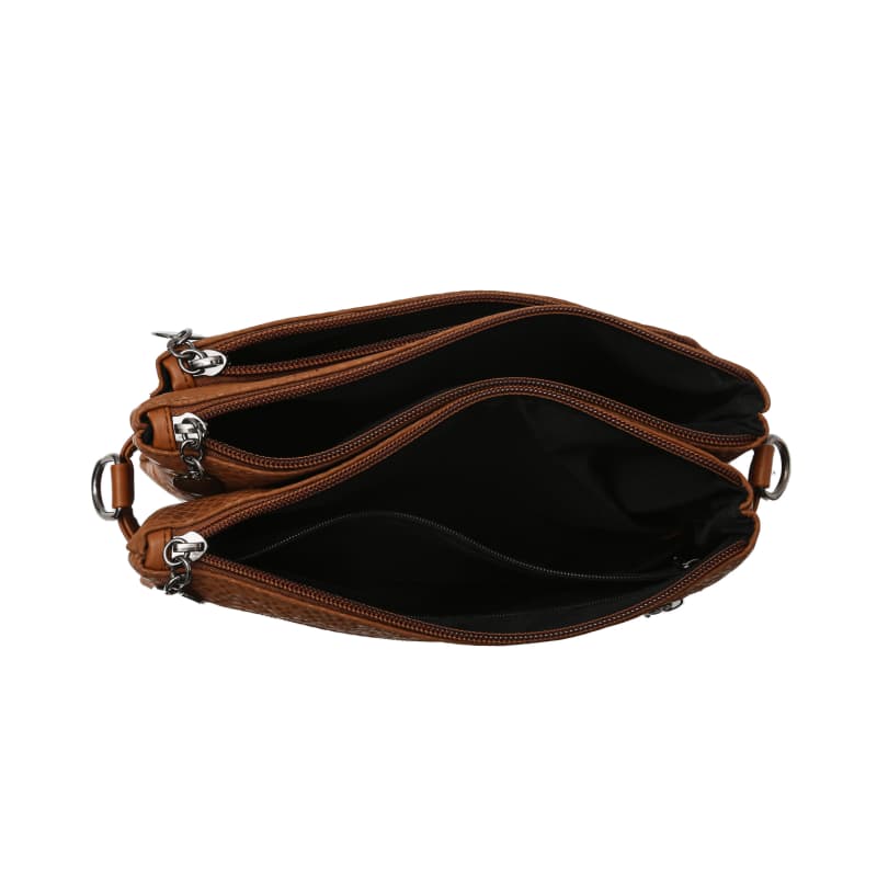Snake pattern multi-compartment simple shoulder messenger bag